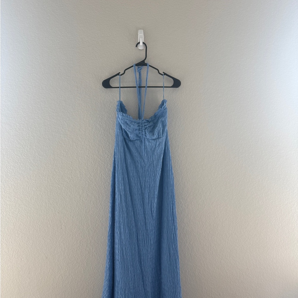 Free People Blue Midi Smocked Sundress - Picture 2 of 7